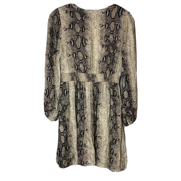 NWT AKAIV Boutique Snakeskin A-Line Dress Tan S - Picture 2 of 8